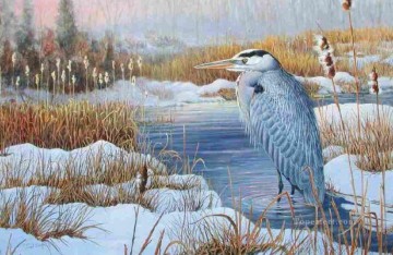  invierno - pájaro en el agua invierno nieve